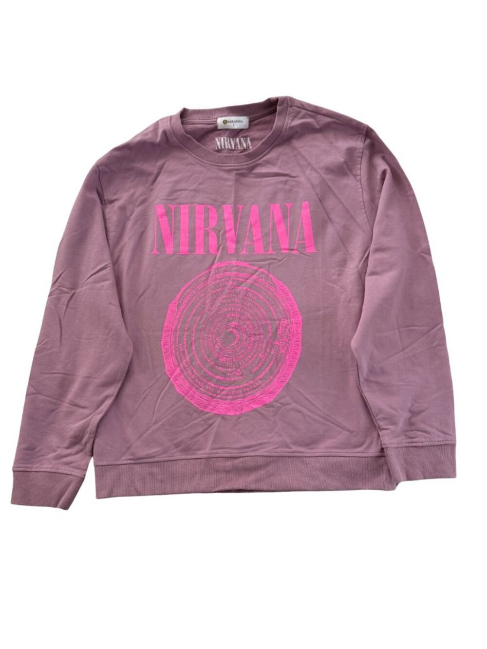 Nirvana Vestibule Graphic Crewneck Sweatshirt Mauve Pink L